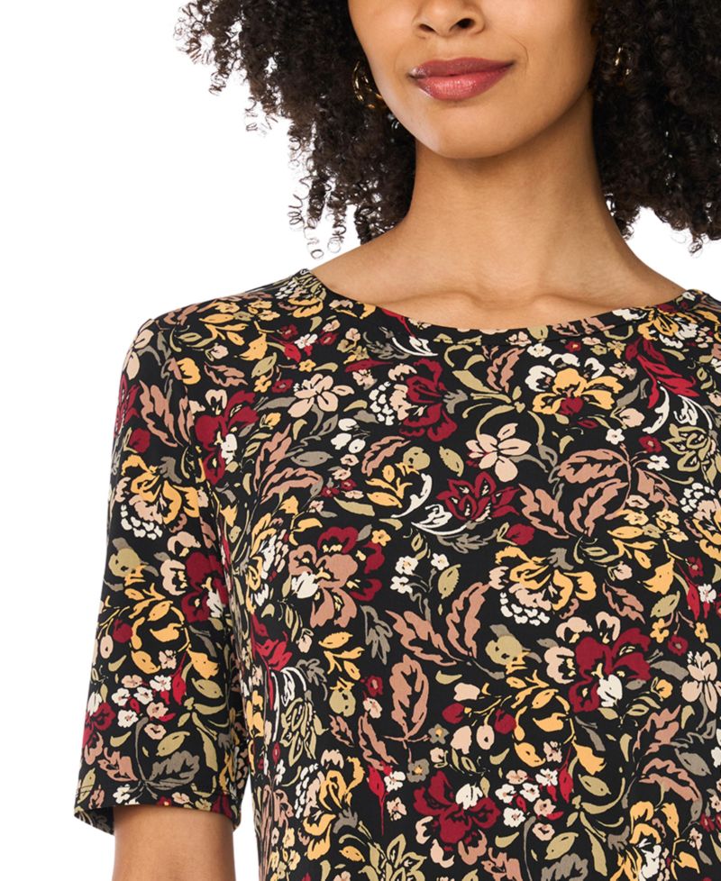 Women's Floral 3/4-Sleeve Maxi Dress
