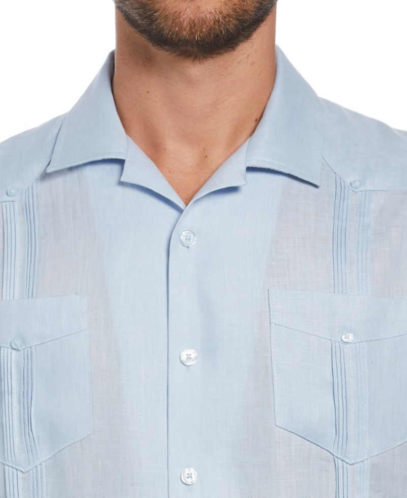 Men's 100% Linen Short Sleeve 4 Pocket Guayabera Shirt