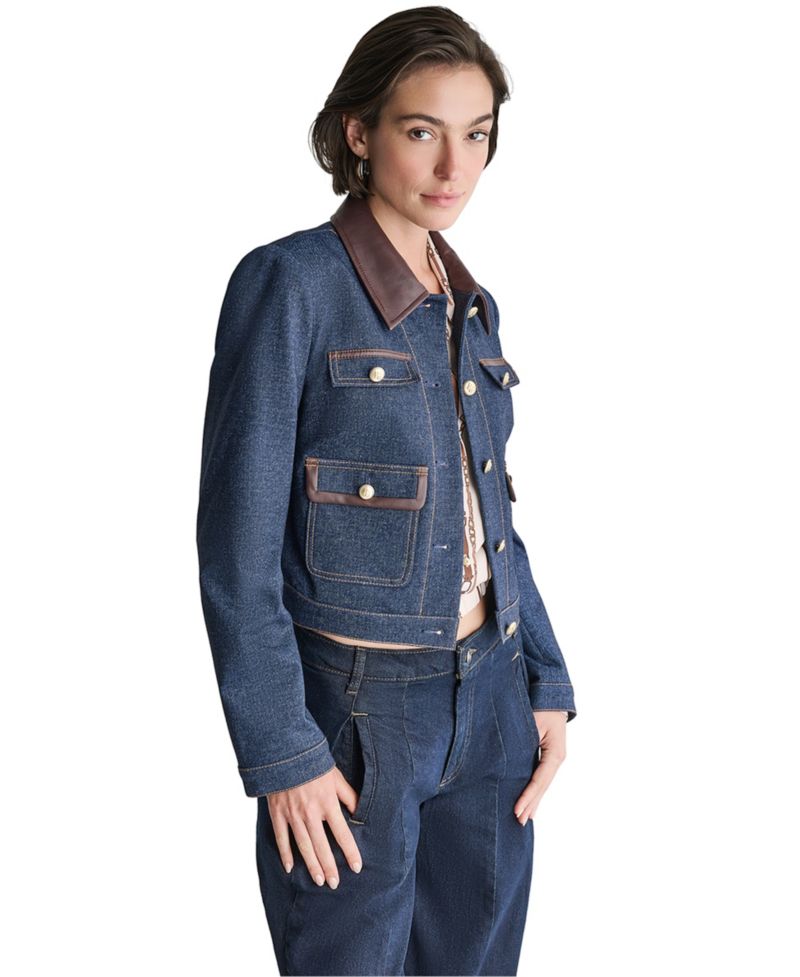Women's Denim Trucket Cropped Jacket