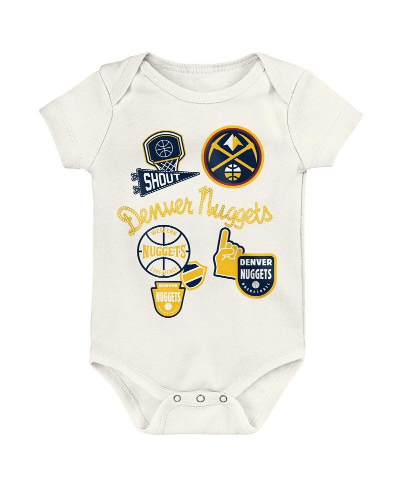 Baby Boys and Girls 3-Pack Denver Nuggets Littlest Player Bodysuit Set