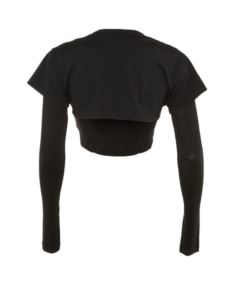 Women's Layered Long-Sleeve Crop Top