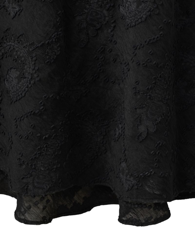 Women's Embroidered Midi Low-Back Chiffon Dress