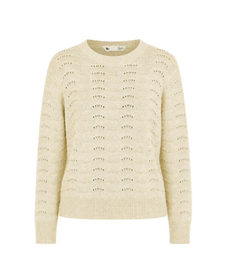 Women's Wave Metallic Thread Relaxed Jumper