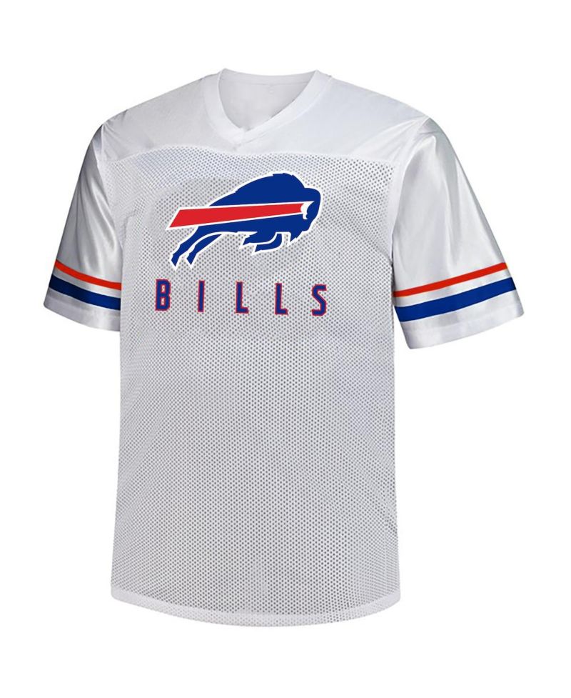 Men's Josh Allen White Buffalo Bills Big & Tall V-Neck Fashion Jersey