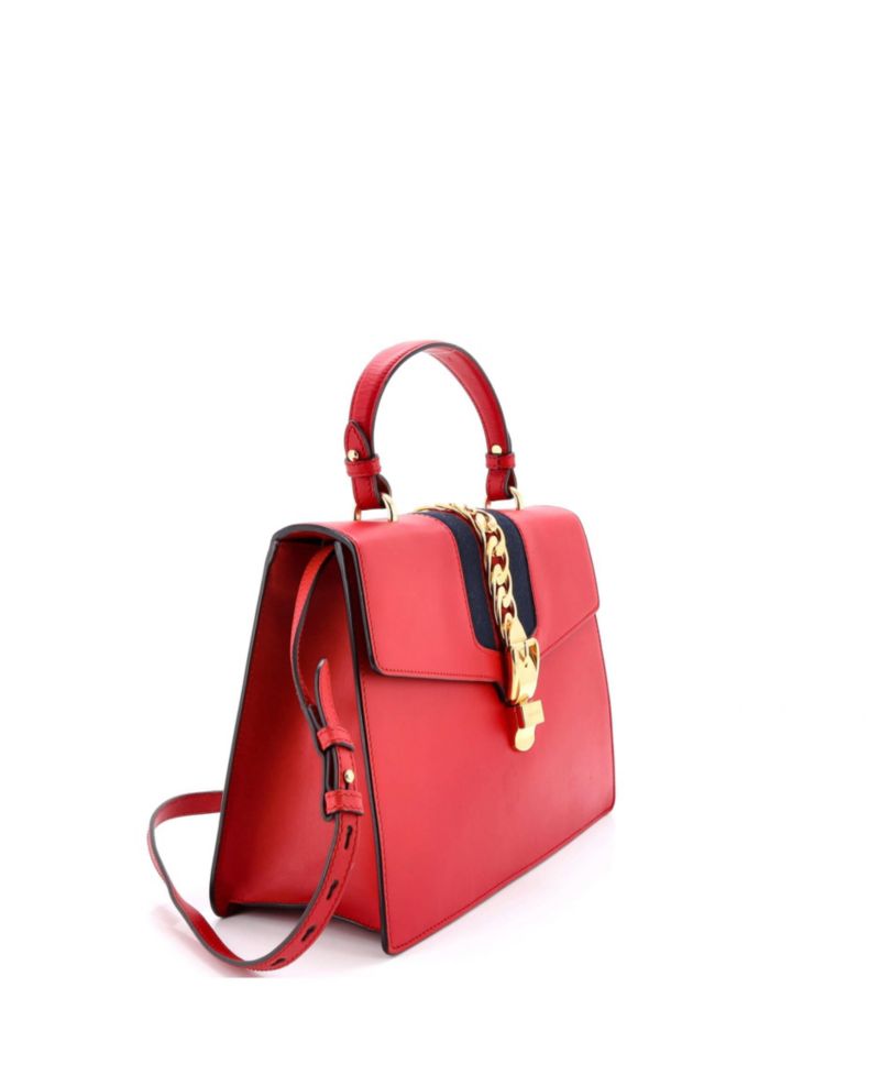 Medium Sylvie Top Handle Bag Leather