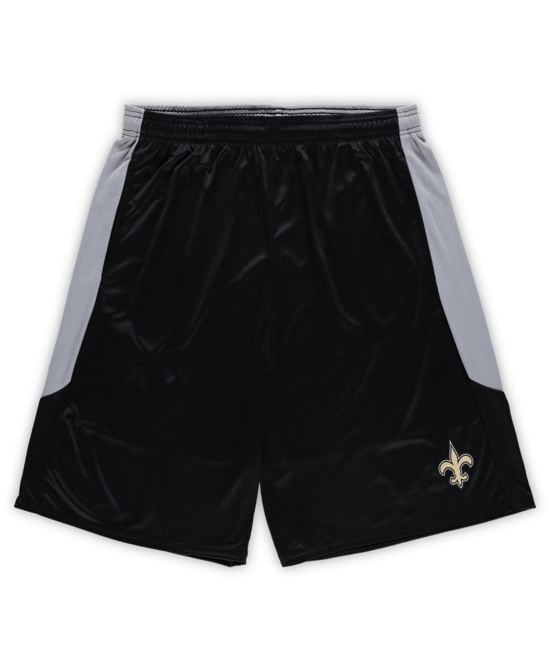 Men's Black New Orleans Saints Big & Tall Team Logo Shorts
