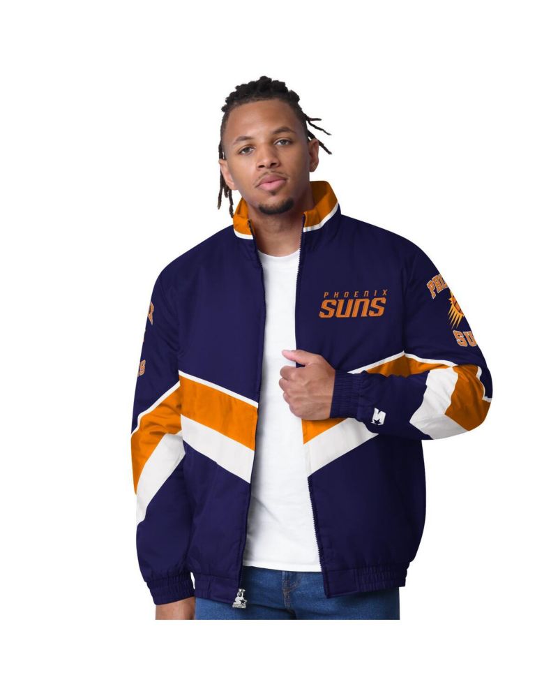 Men's Purple Phoenix Suns Captain Oxford Full-Zip Jacket