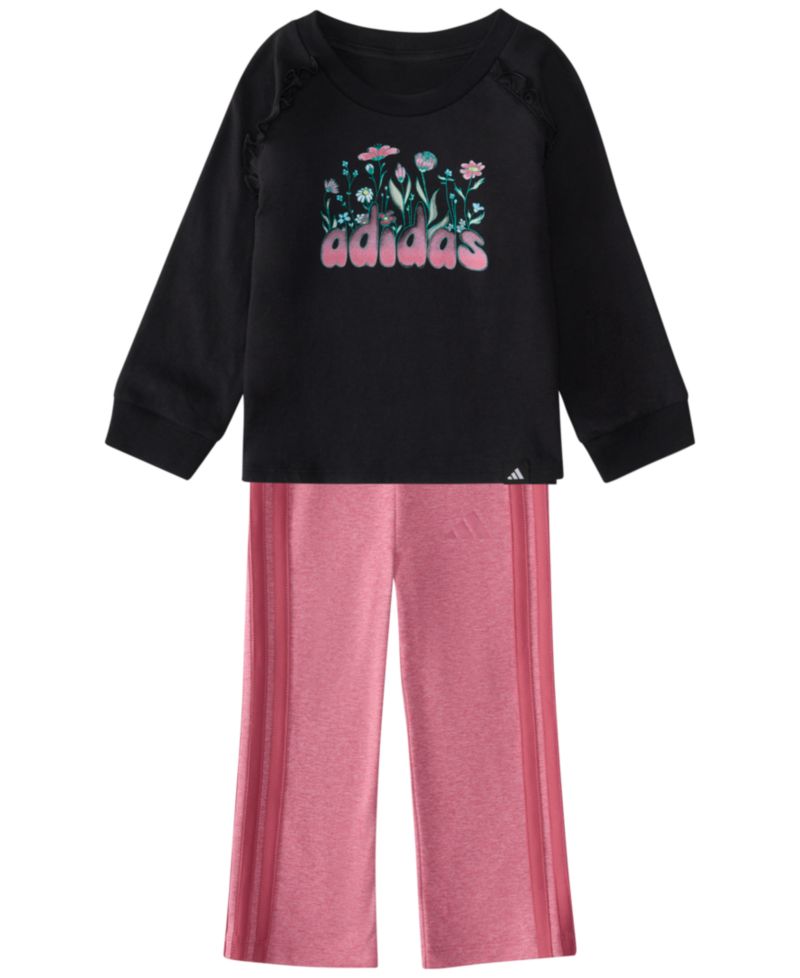 Baby Girls' Long-Sleeve Top and Pants, 2-Piece Set