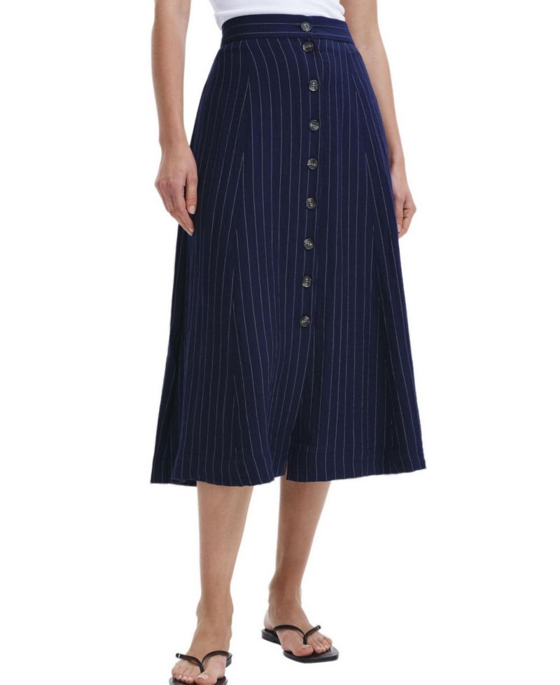 Women's Frances Stripe Midi A-Line Skirt