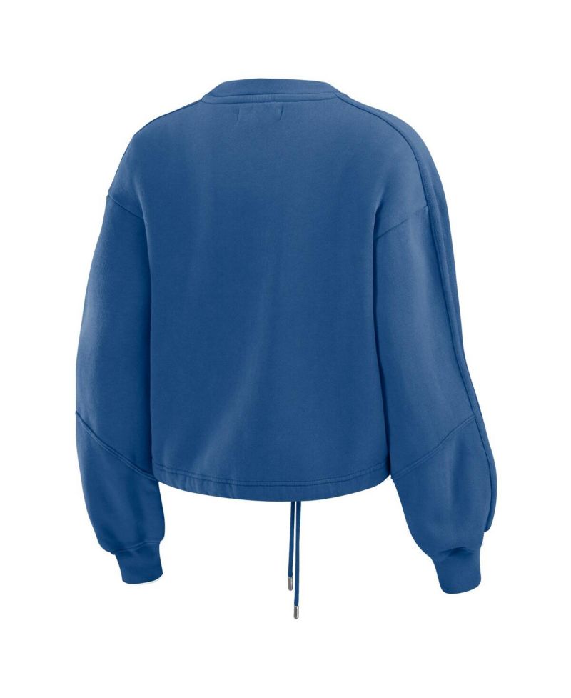 Women's Navy Los Angeles Dodgers Washed Fleece Sweatshirt Shorts Lounge Set