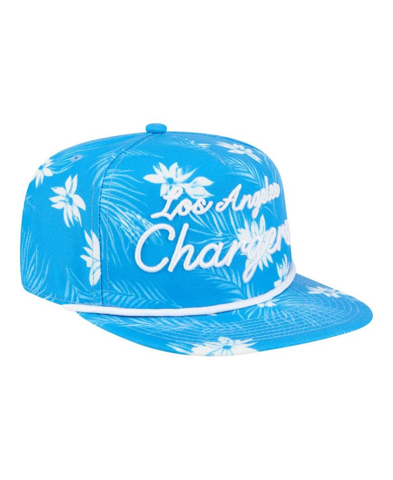 Men's Powder Blue Los Angeles Chargers Palm Print A-Frame 9FIFTY Snapback Hat
