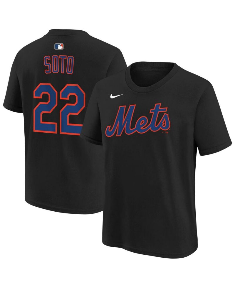 Big Boys and Girls Juan Soto Black New York Mets Name & Number T-Shirt