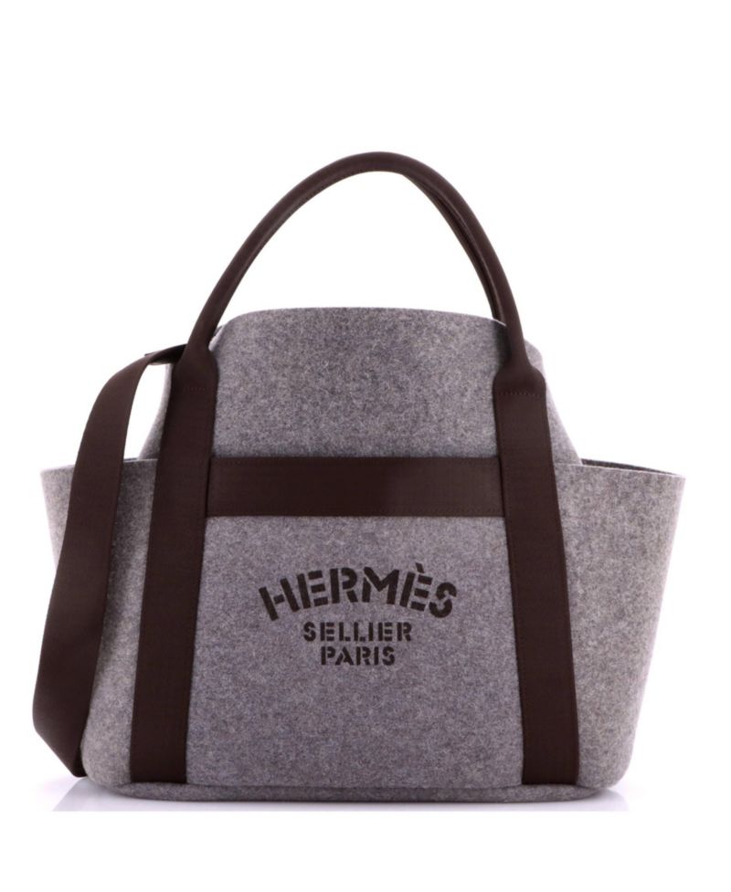 Pre-Owned Hermes Sac De Pansage Groom Handbag Felt