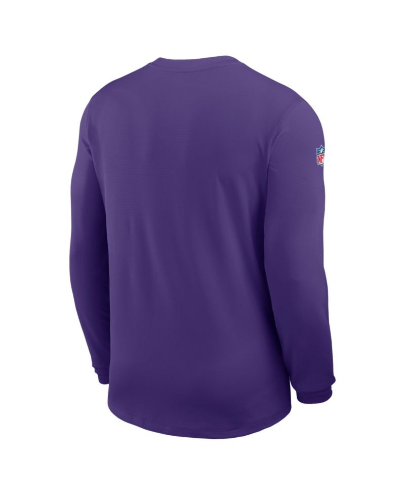 Men's Purple Minnesota Vikings Sideline Coaches UV Dri-FIT Long Sleeve Shirt