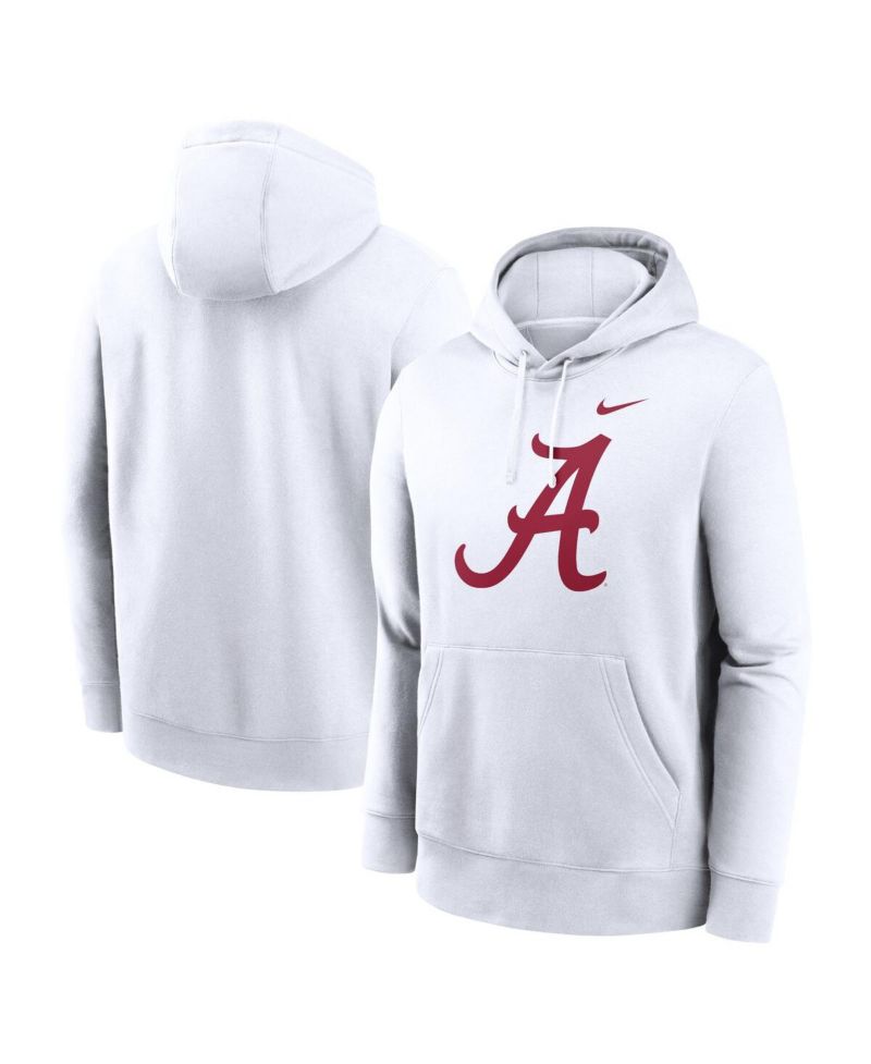 Men's White Alabama Crimson Tide Primetime Evergreen Club Fleece Pullover Hoodie