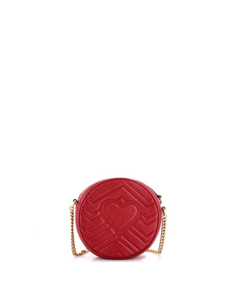 Mini GG Marmont Round Shoulder Bag Matelasse Leather