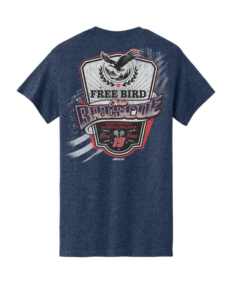 Men's Heather Navy Chase Briscoe 19 Free Bird Southern Spring Water Car T-Shirt