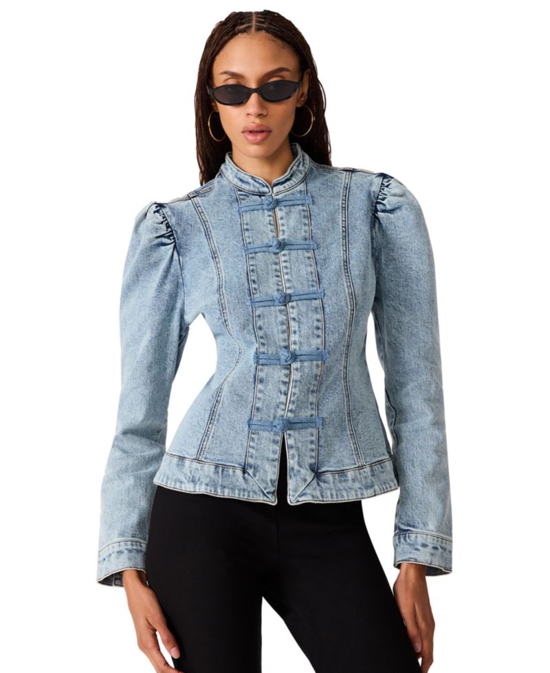 Women's Aberdeen Puff-Sleeve Denim Blouse