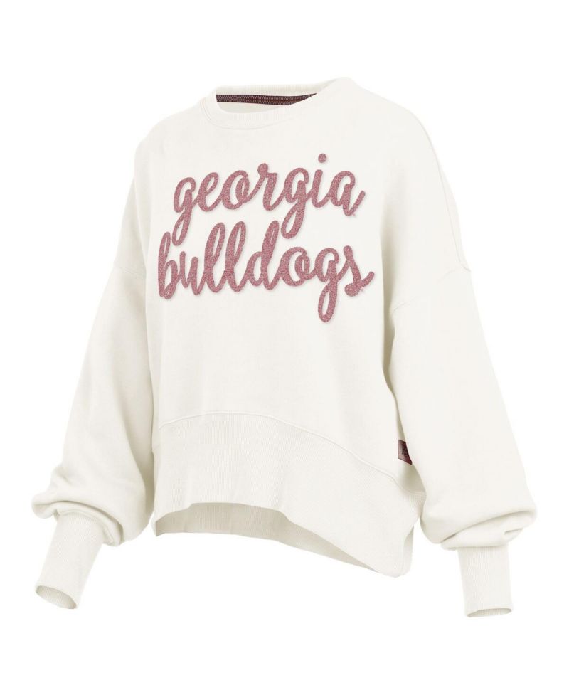 Women's Cream Georgia Bulldogs Chelsea Oversized Pullover Sweatshirt