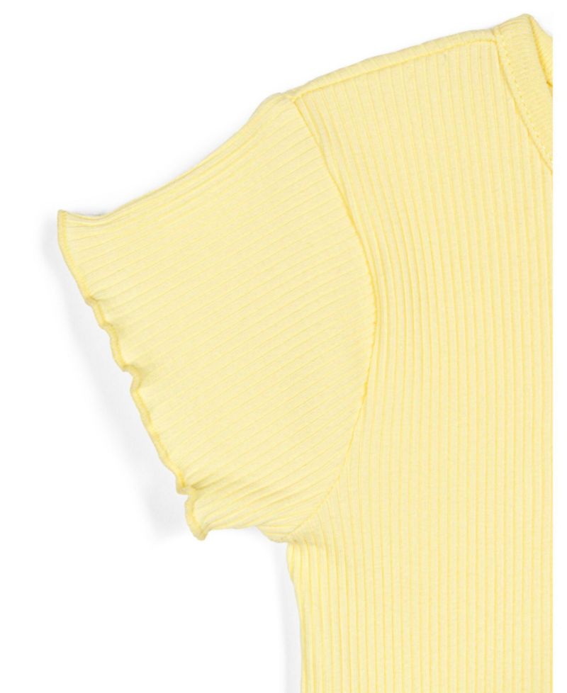 Girls Ribbed T-Shirt and French Terry Shorts Outfit Set