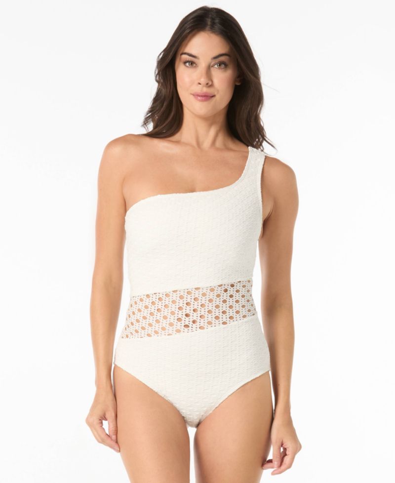 Women's Crochet One-Shoulder One-Piece Swimsuit