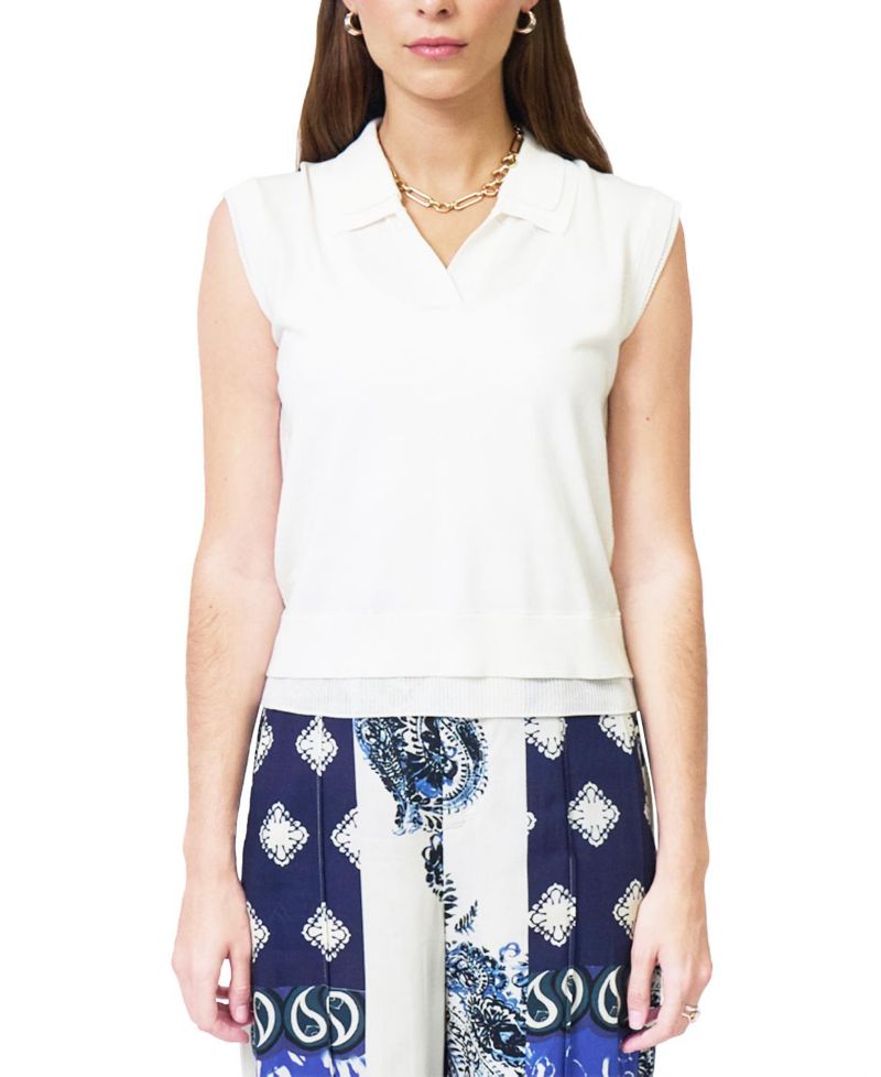 Women's Brooklyn Sheer Double Layer Twofer Polo