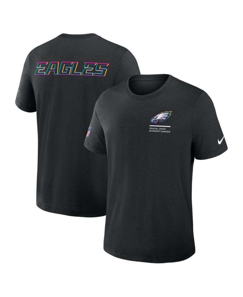 Men's Black Philadelphia Eagles Tall 2025 NFL Crucial Catch Tri-Blend Dri-FIT T-Shirt