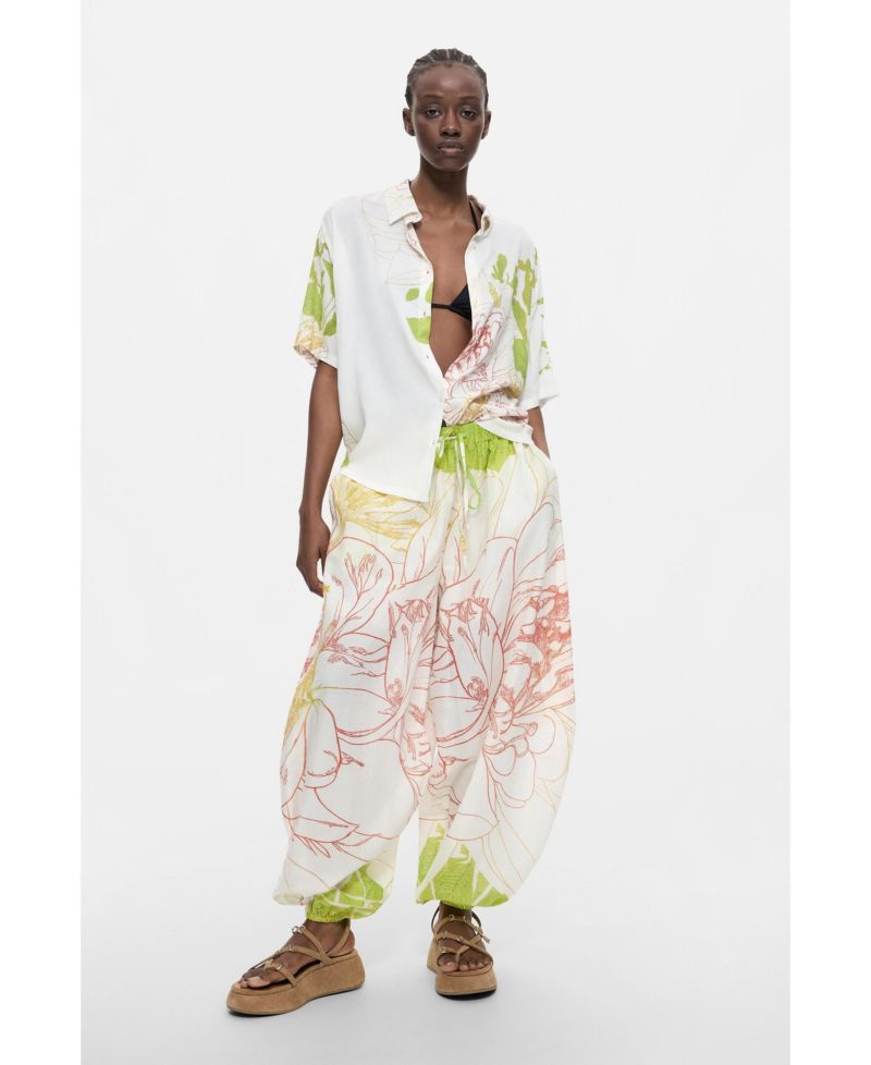 Women's Floral-Print Pull-On Balloon Pants