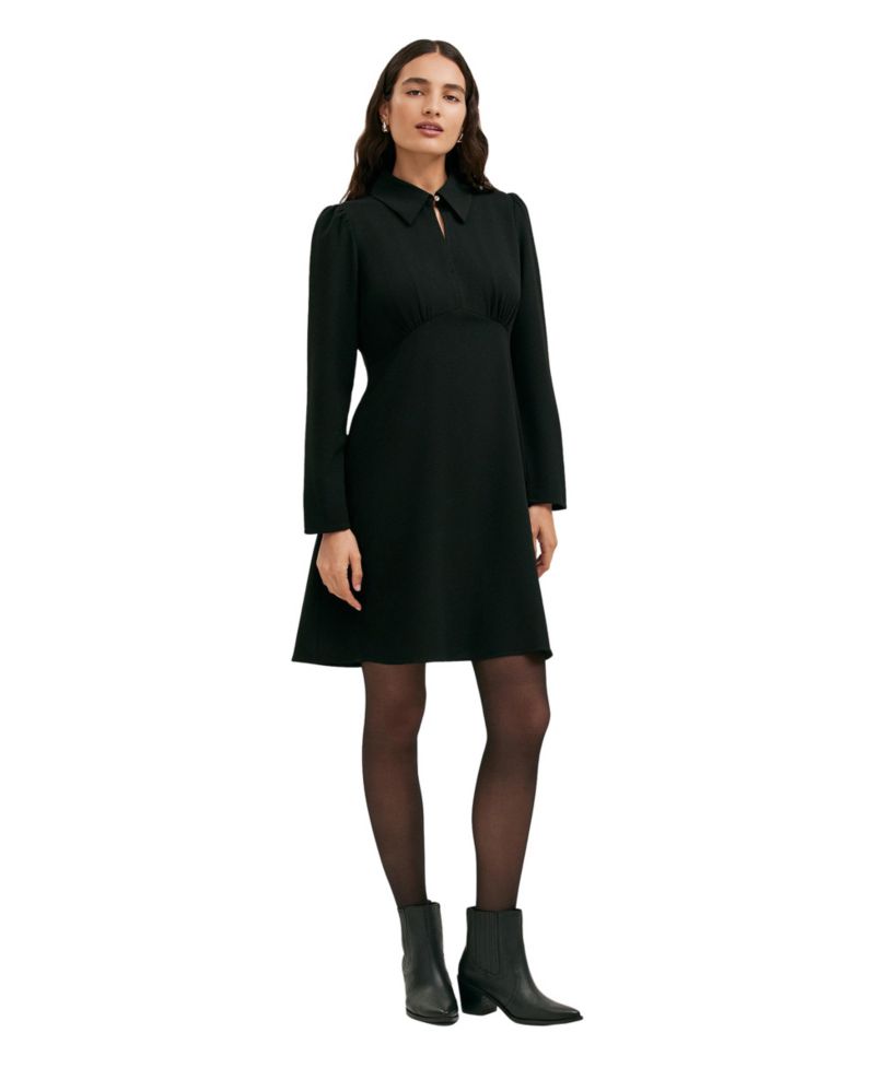 Women's Sabine Long-Sleeve Collared A-Line Dress