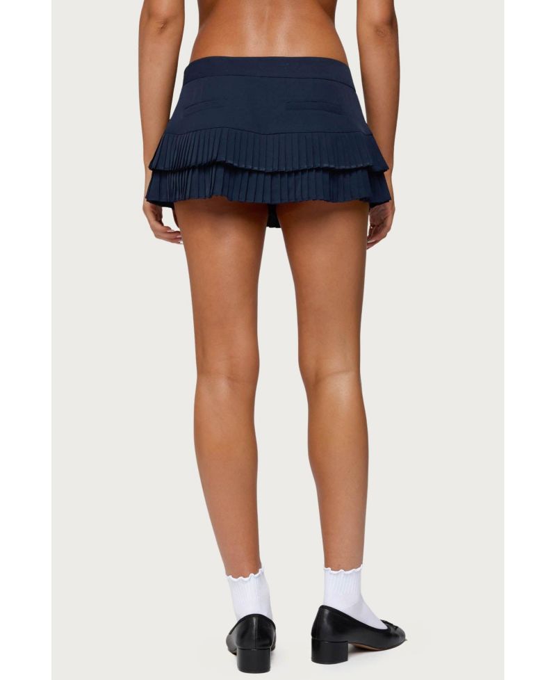 Womens Double Pleated Mini Skort