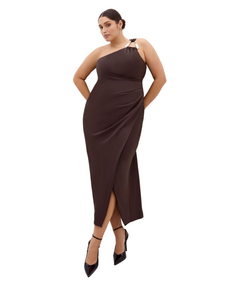 Plus Size Jayne One-Shoulder Wedding Guest Maxi Dress