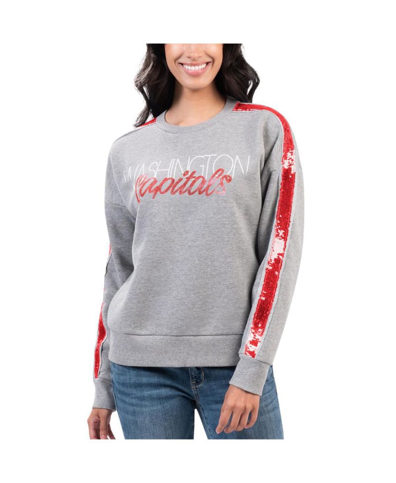 Women's Gray Washington Capitals Penalty Box Pullover Sweatshirt