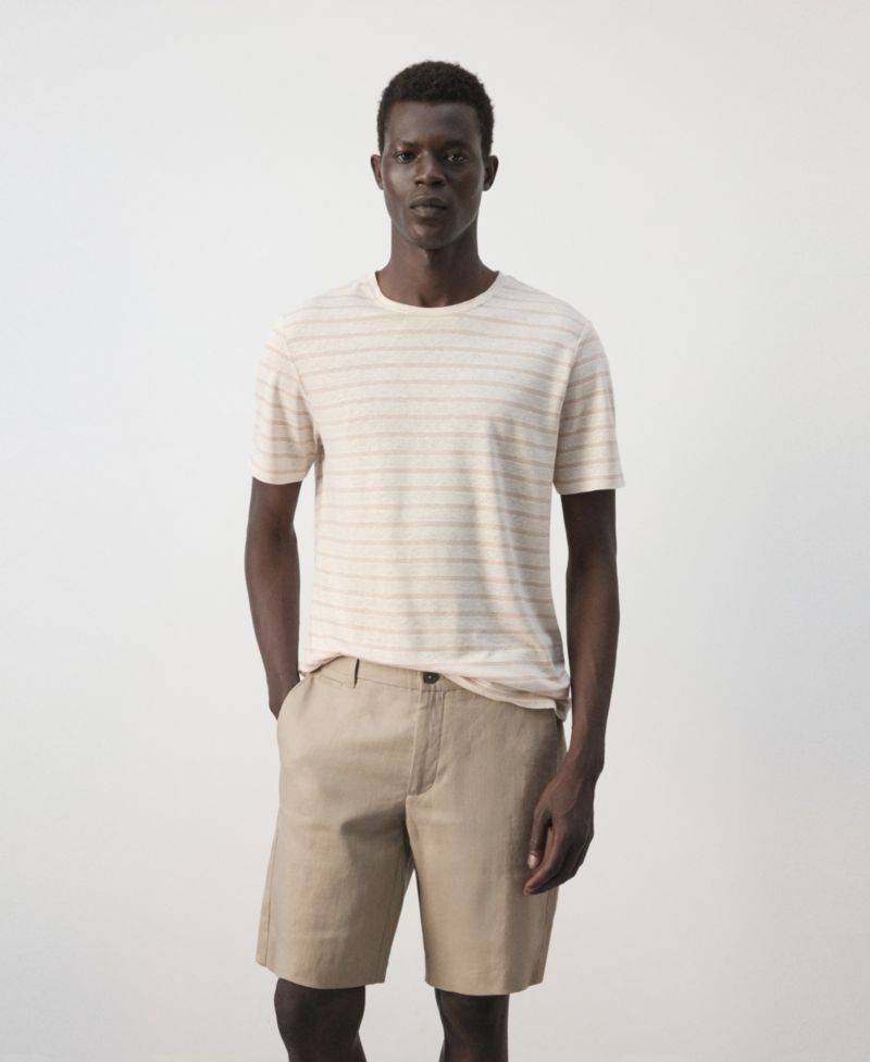 Men's Striped Linen T-Shirt