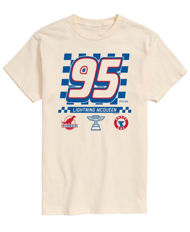 Men's Cars Lightning McQueen Jersey Short-Sleeve Graphic T-Shirt