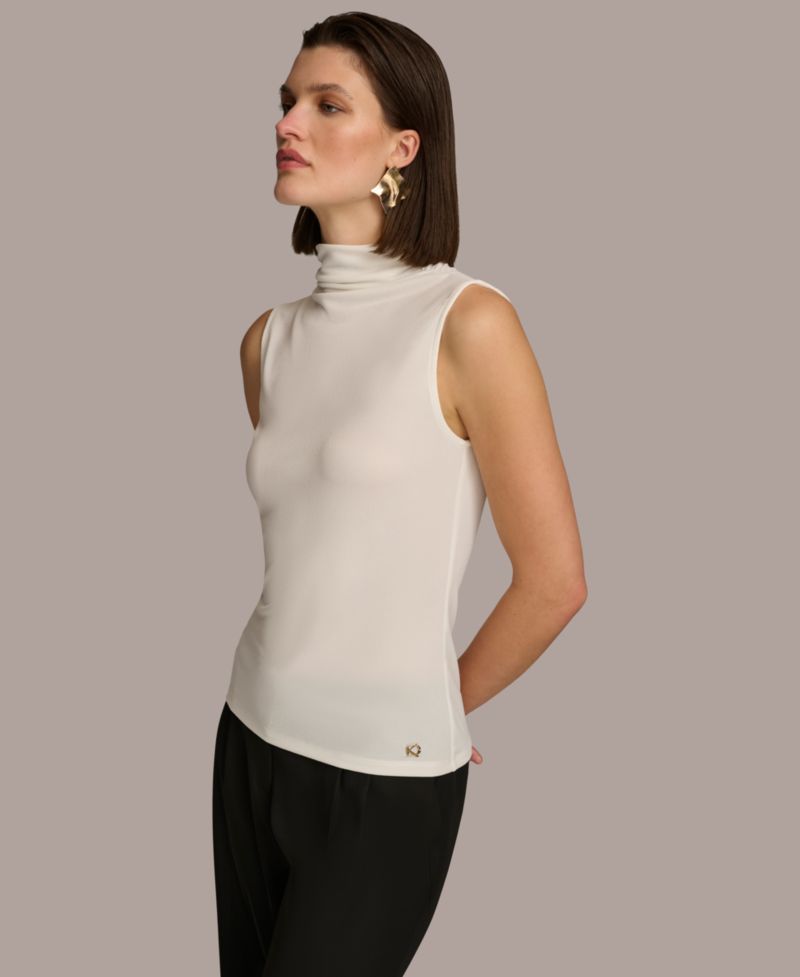 Women's Mock-Neck Sleeveless Top
