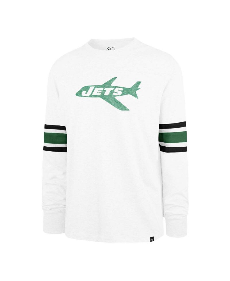 Men's White New York Jets Gridiron Throwback Premier Brex Long Sleeve T-Shirt