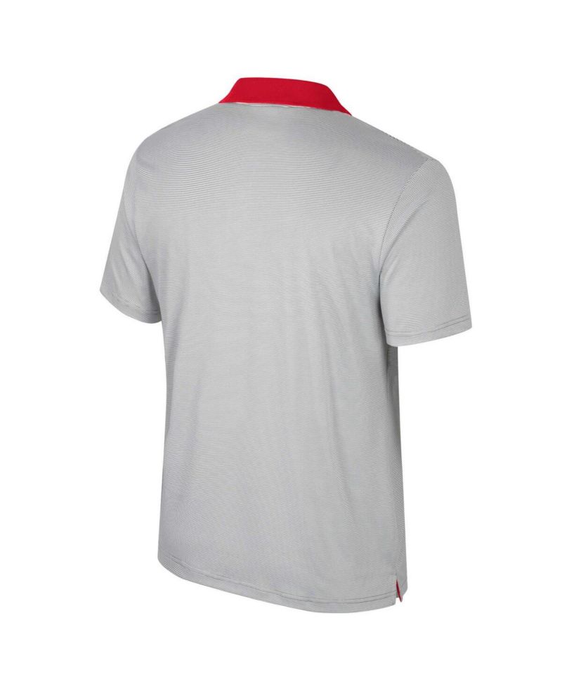 Men's Gray Wisconsin Badgers Tide Big & Tall Tuck Striped Polo
