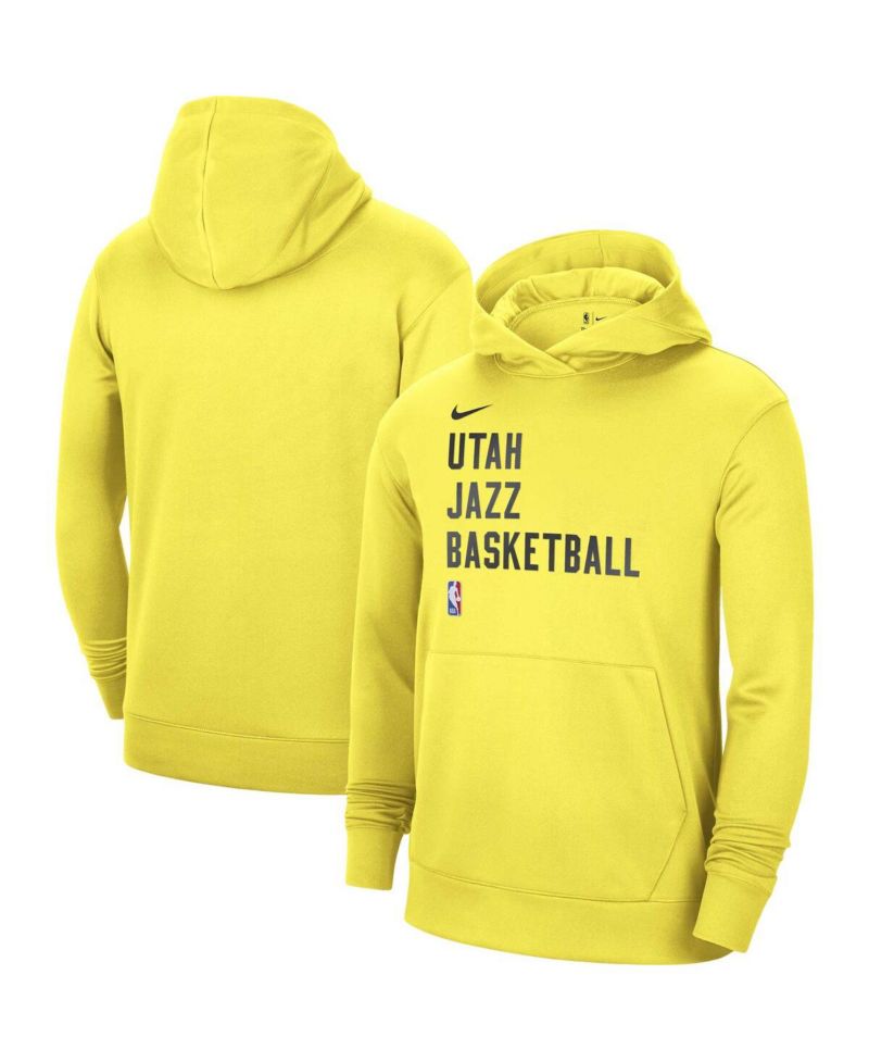 Men's and Women's Yellow Utah Jazz 2023/24 Performance Spotlight On-Court Practice Pullover Hoodie