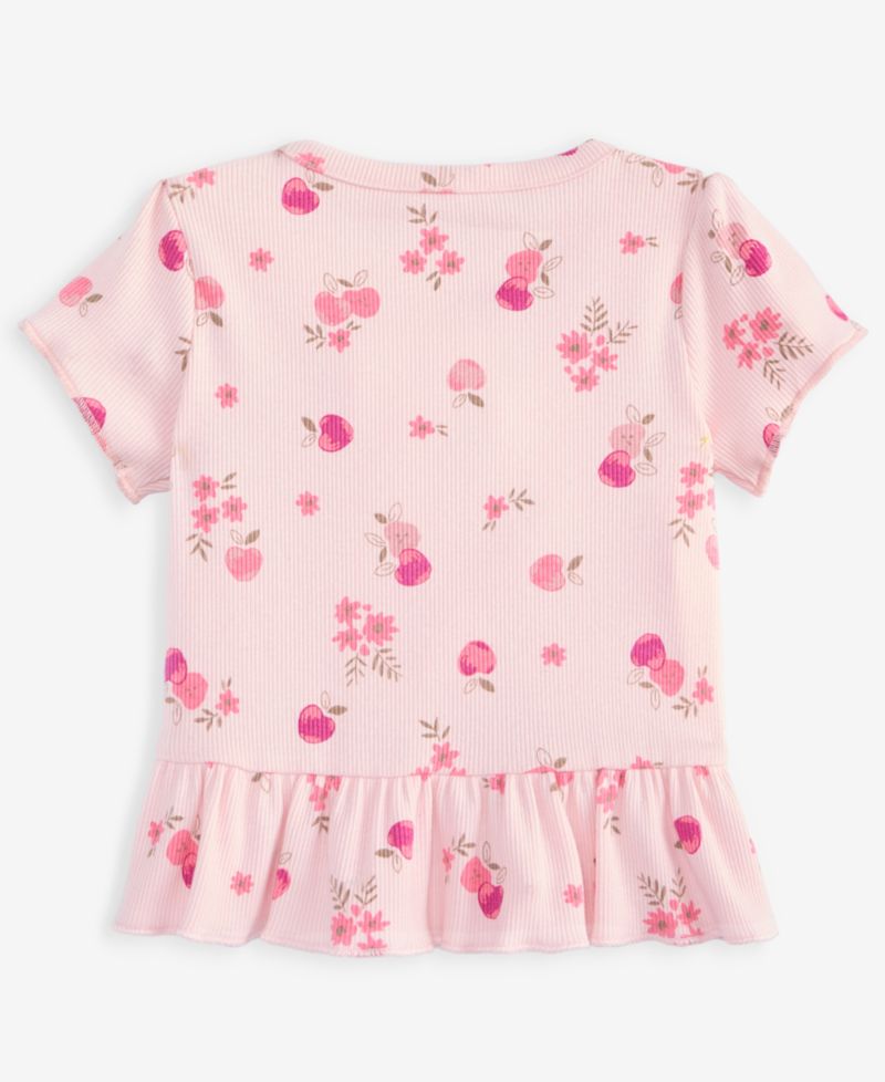 Baby Girls' Mix & Match Short-Sleeve Apple-Print Peplum T-Shirt