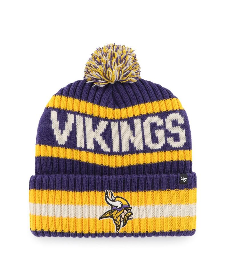 Men's Purple Minnesota Vikings Bering Cuffed Knit Hat with Pom