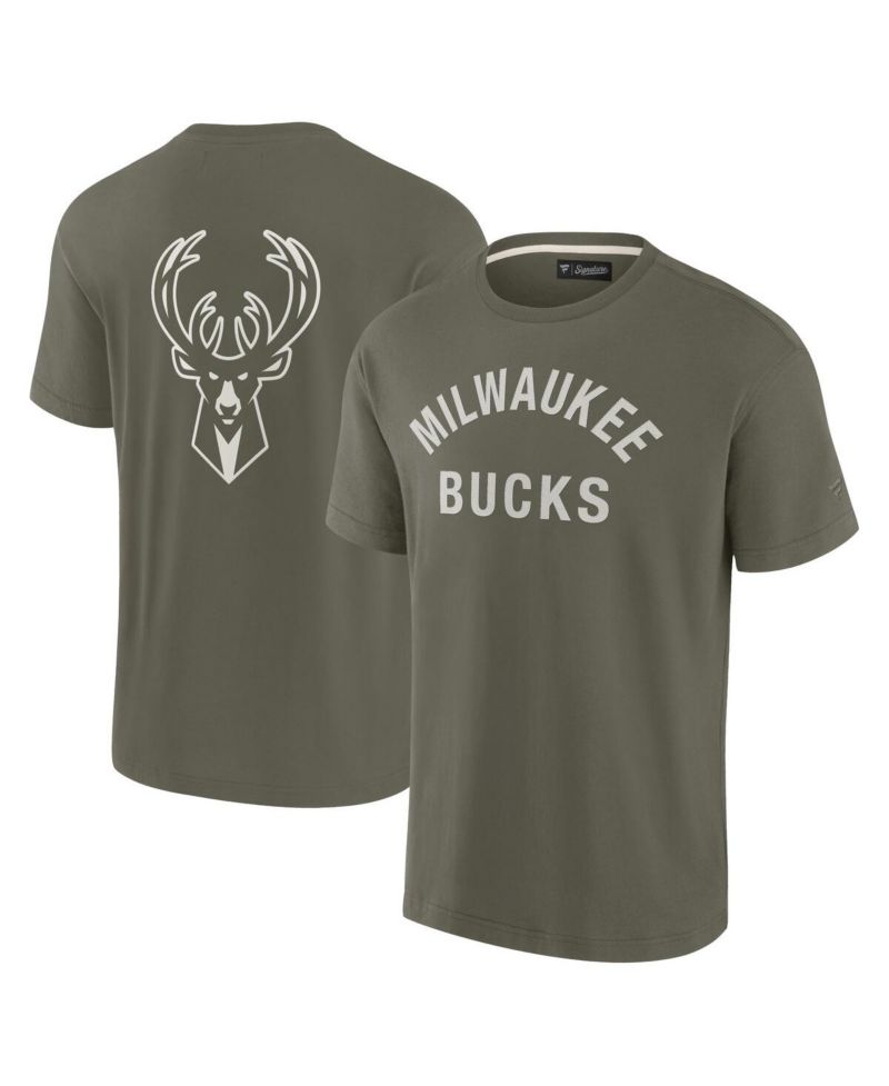 Men's and Women's Olive Milwaukee Bucks Elements Super Soft Short Sleeve T-Shirt