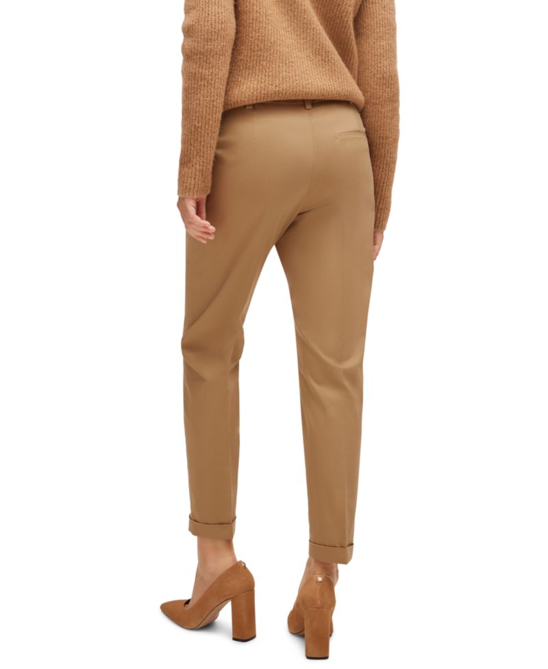 BOSS by Women's Stretch-Cotton Twill Regular-Fit Pants