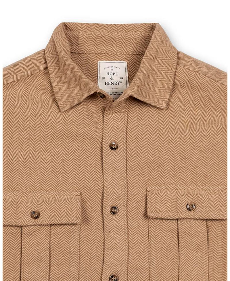Men's Hope and Henry Organic Flannel Double Pocket Button Down Shirt