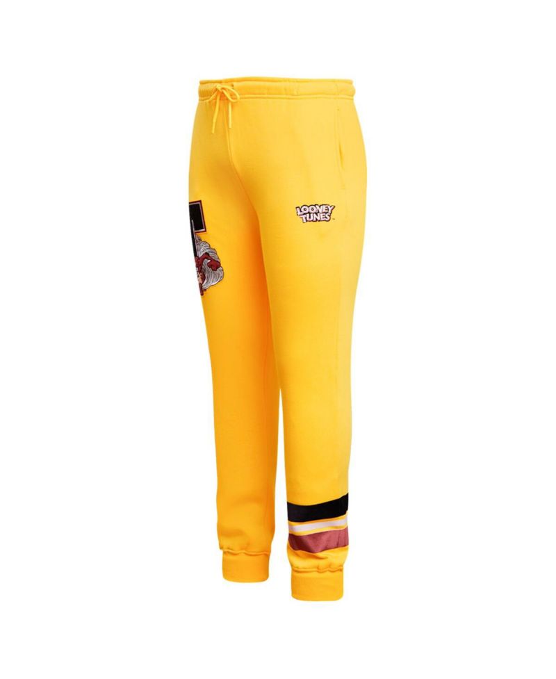 Men's Yellow Looney Tunes Taz Varsity Joggers