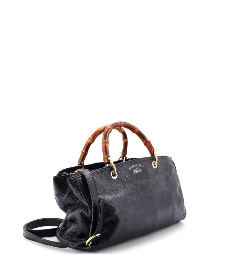 Medium Bamboo Shopper Tote Leather