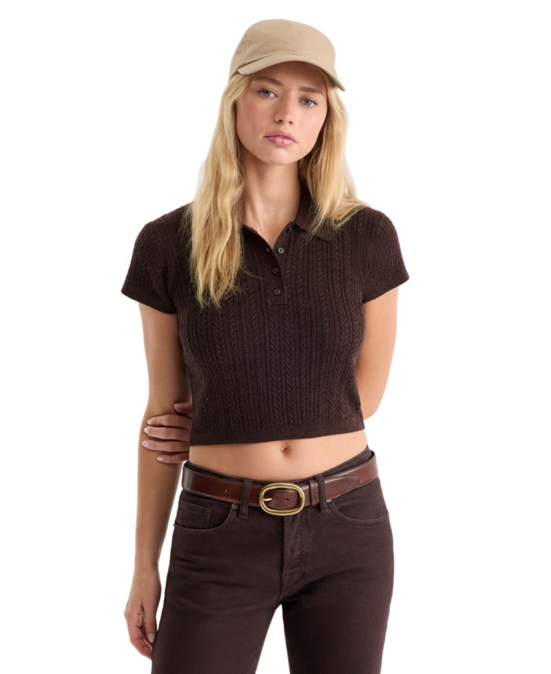 Women's Polo Collar Short-Sleeve Top