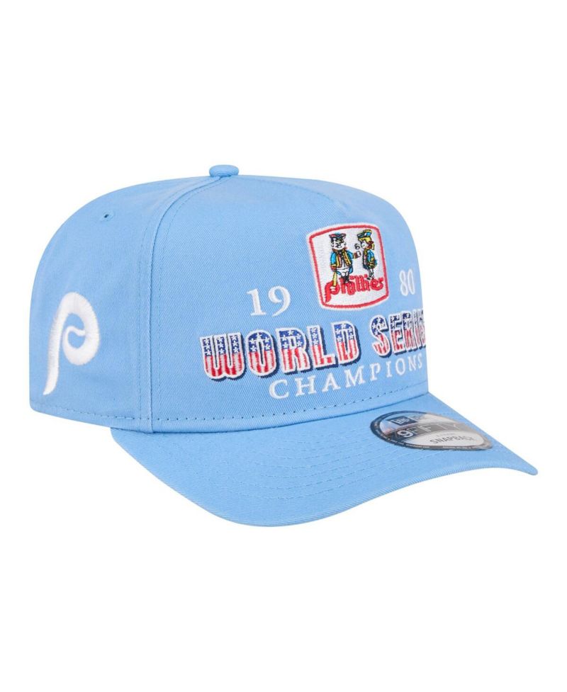 Men's Light Blue Philadelphia Phillies 1980 World Series Champions Throwback 9FIFTY A-Frame Snapback Hat