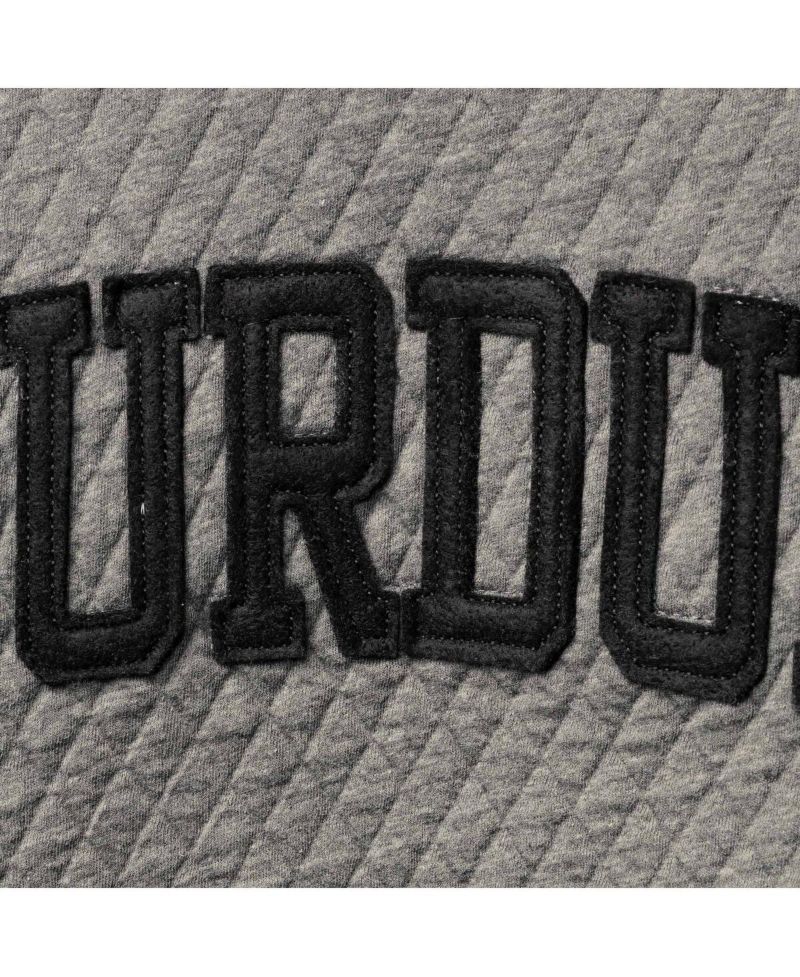 Women's Heather Charcoal Purdue Boilermakers Moose Quilted Pullover Sweatshirt