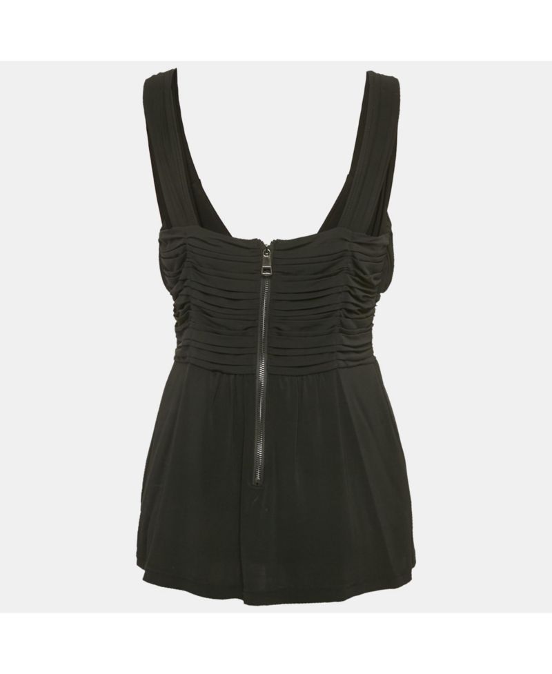 Women's London Black Jersey Draped V-Neck Top