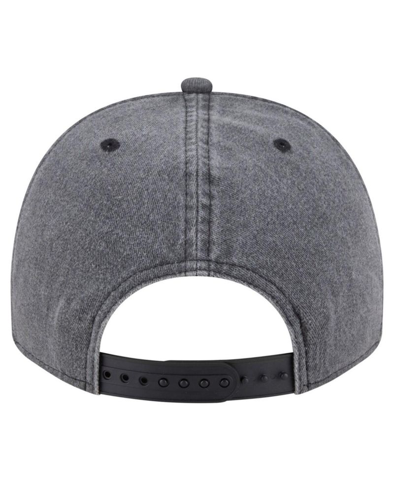Men's Charcoal Detroit Red Wings Throwback Washed A-Frame Pre-Curved 9FIFTY Snapback Hat
